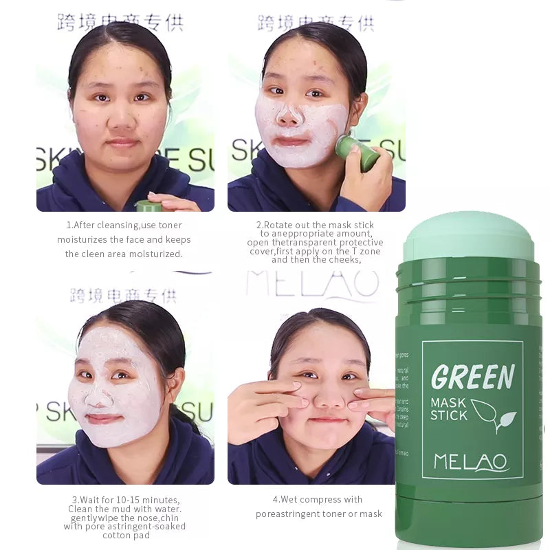 MELAO Hot Sale Deep Clean Pores Clay Mask Stick Skin Green Tea Face Care Women Facial Masks Stick For All skin Types